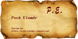 Pock Elemér névjegykártya